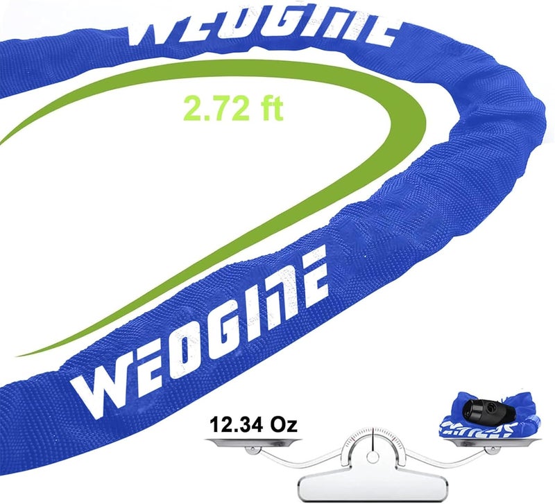 Weogine Heavy Duty Anti-Theft Bike Chain Lock, 2.72 Ft Security Lock with 3 Keys, Waterproof for Scooter, Motorcycle, Door, Gate, Fence - Image 5